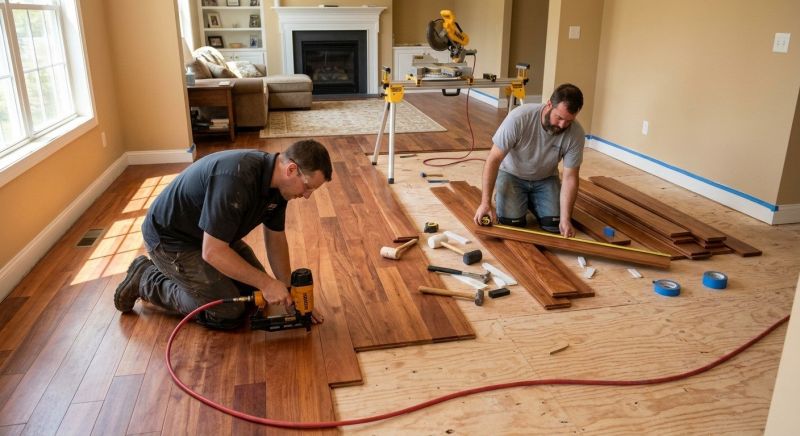 Cherry Floor Installation in Clinton, MI