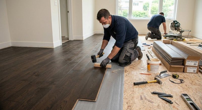 Dark Wood Floor Installation in Ypsilanti, MI