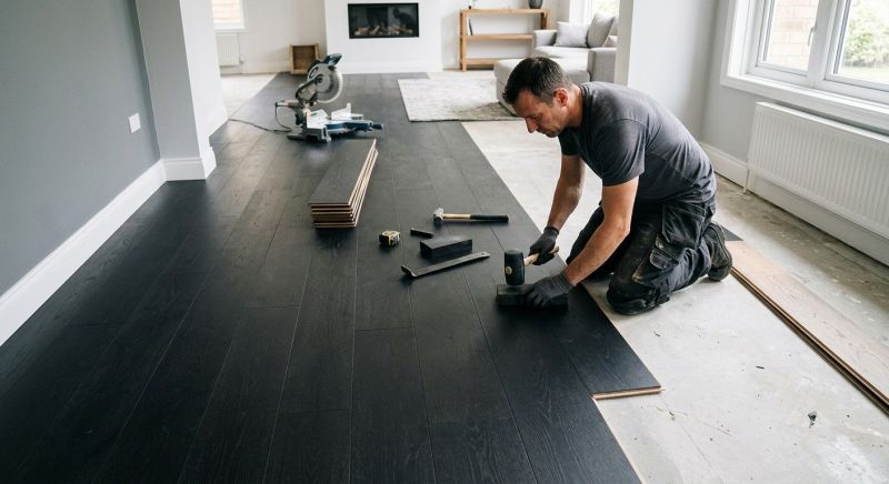 Dark Wood Floor Installation in Ypsilanti, MI